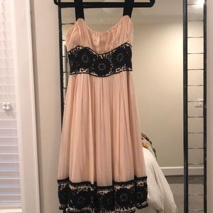 DVF light pink and black beaded dress